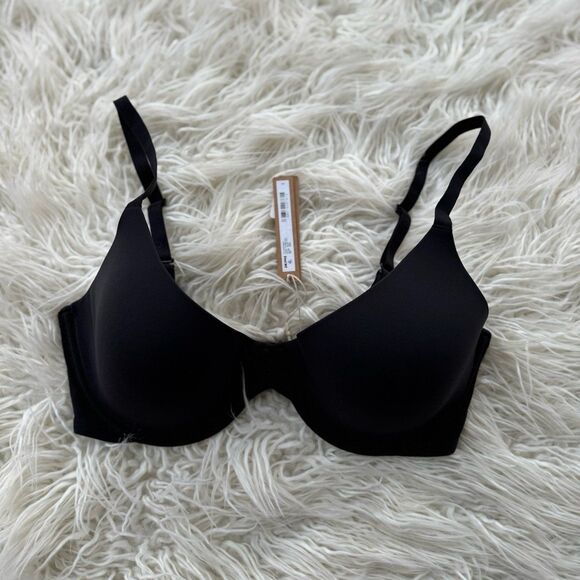 Skims Fits Everybody Scoop Plunge Bra Onyx Size 36DDD - Picture 2 of 7